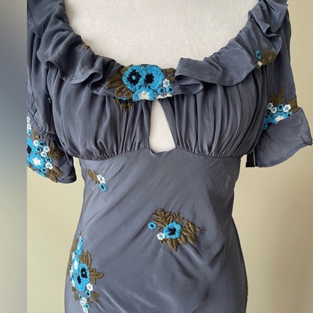 Free People Indigo Floral Embroidered Maxi Dress - Picture 5 of 10